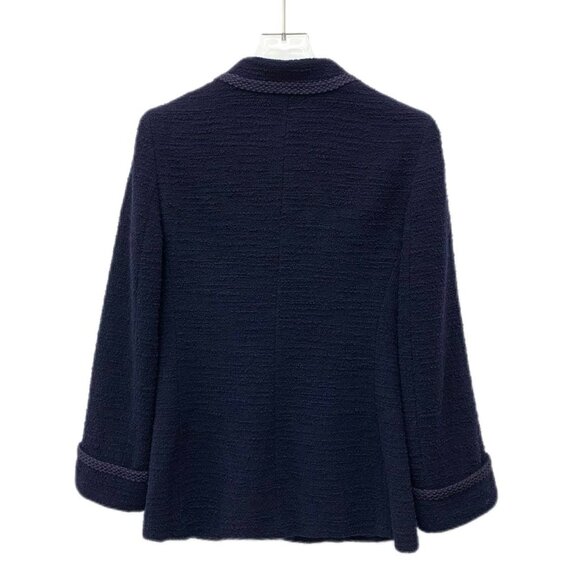 CW0684 Gucci Navy Blue Tweed Jacket With Gold Buttons & Chain Pocket Detail - Picture 2 of 8
